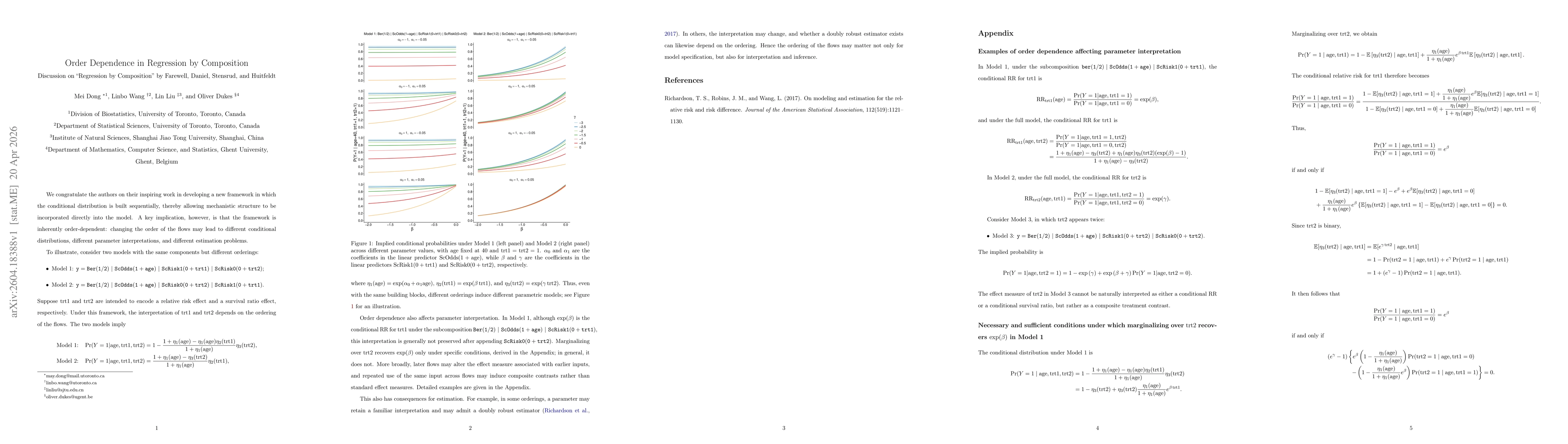 Thumbnail for Order Dependence in Regression by Composition: Discussion on "Regression by Composition'' by Farewell, Daniel, Stensrud, and Huitfeldt