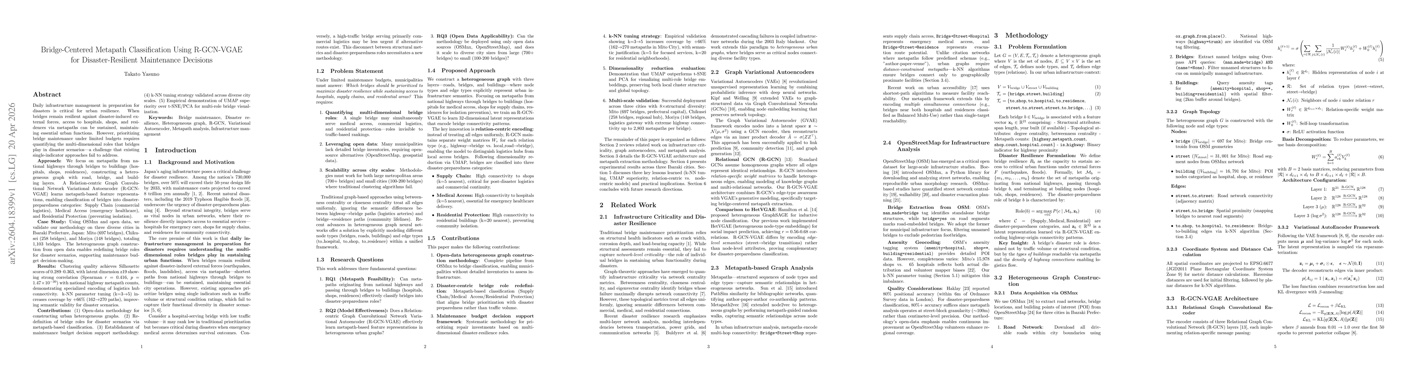 Thumbnail for Bridge-Centered Metapath Classification Using R-GCN-VGAE for Disaster-Resilient Maintenance Decisions