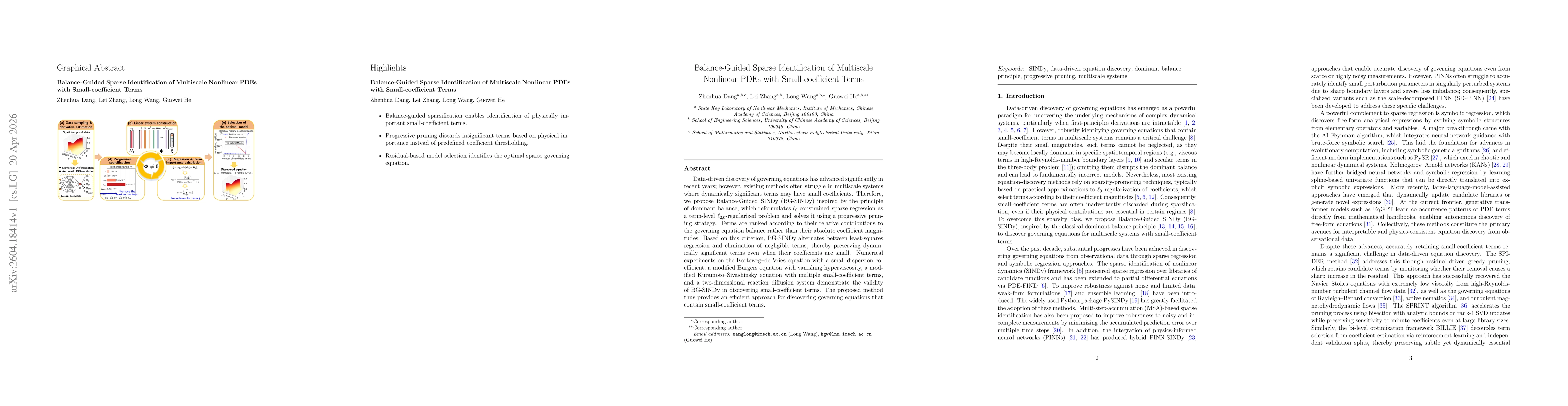 Thumbnail for Balance-Guided Sparse Identification of Multiscale Nonlinear PDEs with Small-coefficient Terms