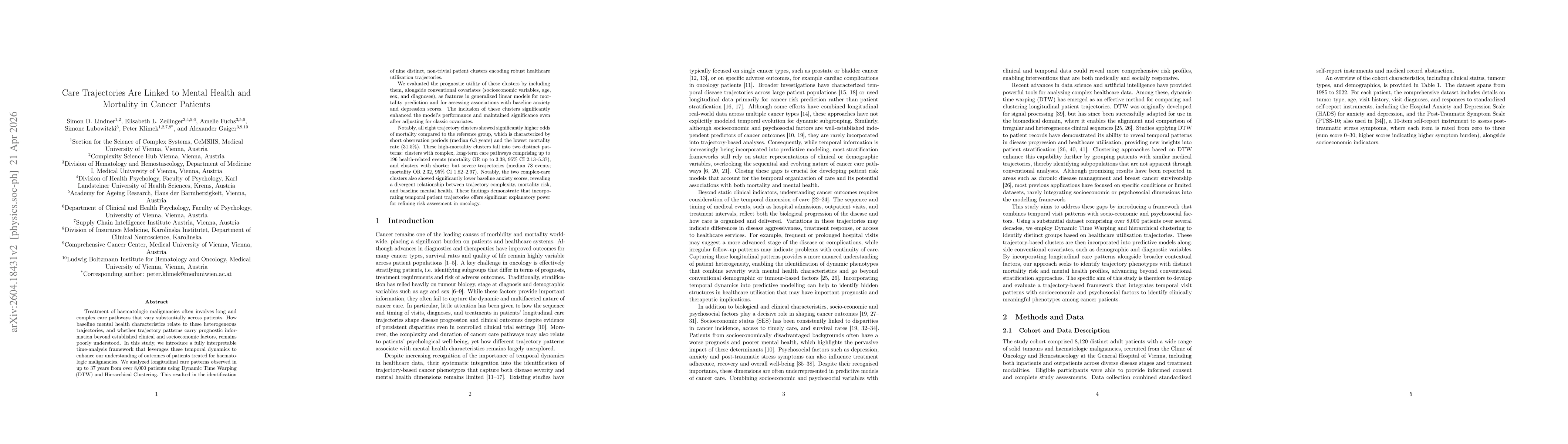Thumbnail for Care Trajectories Are Linked to Mental Health and Mortality in Cancer Patients