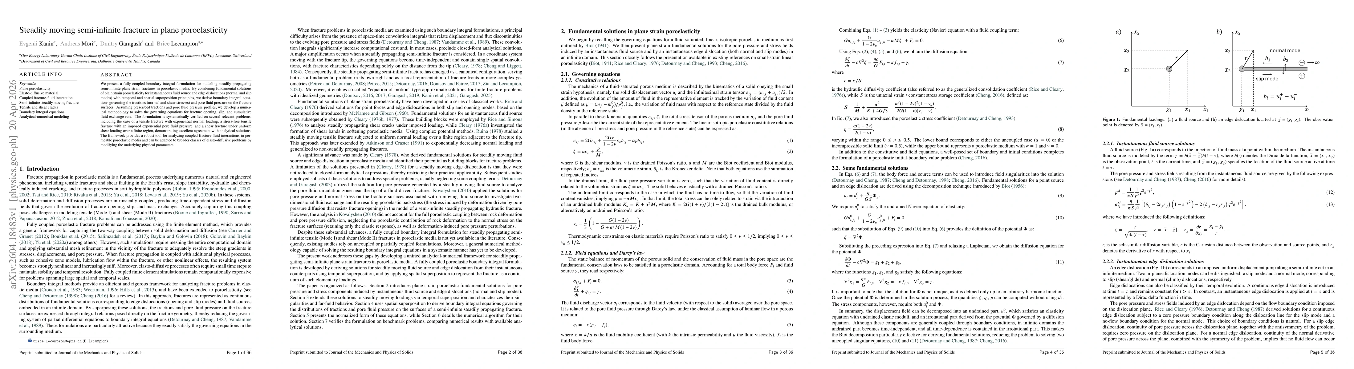 Thumbnail for Steadily moving semi-infinite fracture in plane poroelasticity