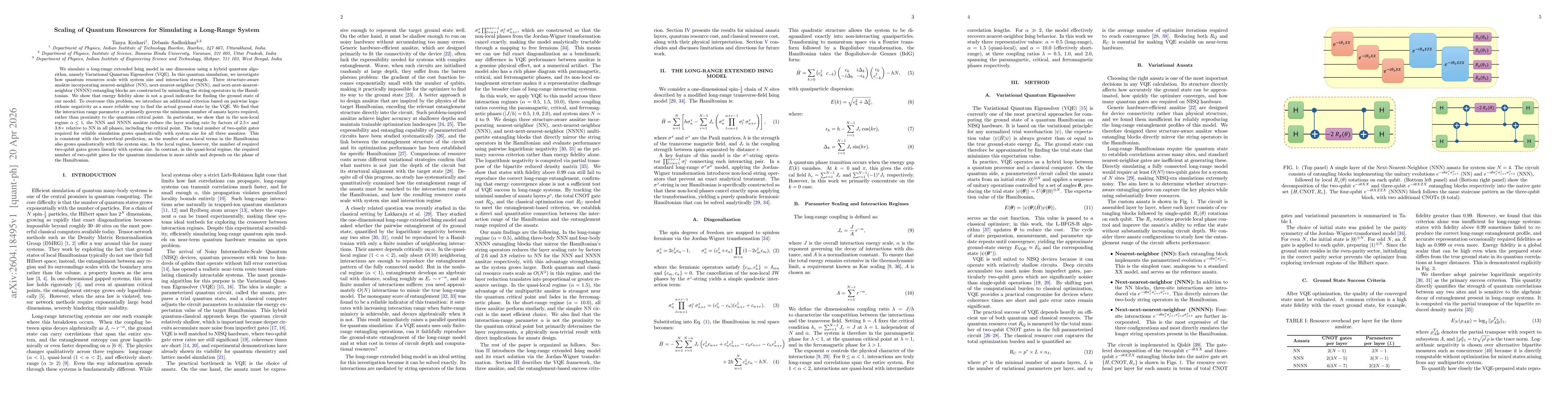 Thumbnail for Scaling of Quantum Resources for Simulating a Long-Range System