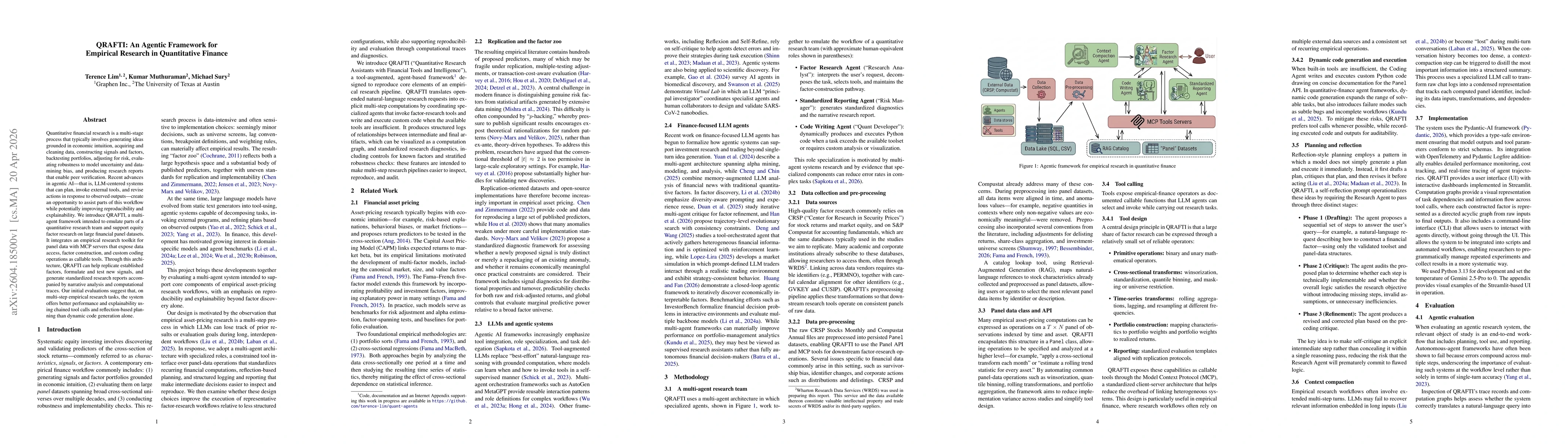 Thumbnail for QRAFTI: An Agentic Framework for Empirical Research in Quantitative Finance