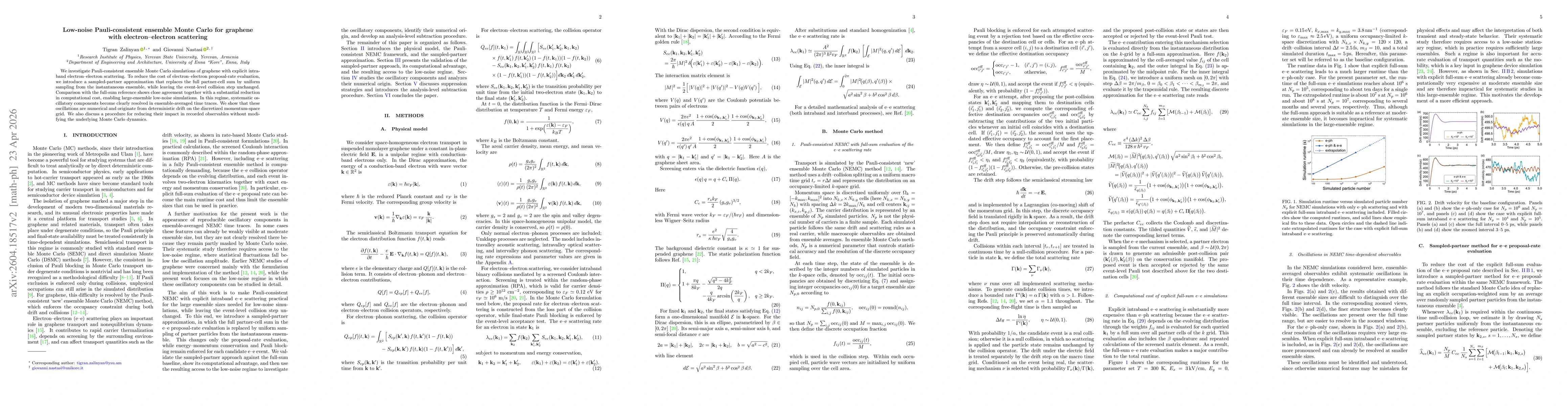 Thumbnail for Low-noise Pauli-consistent ensemble Monte Carlo for graphene with electron-electron scattering