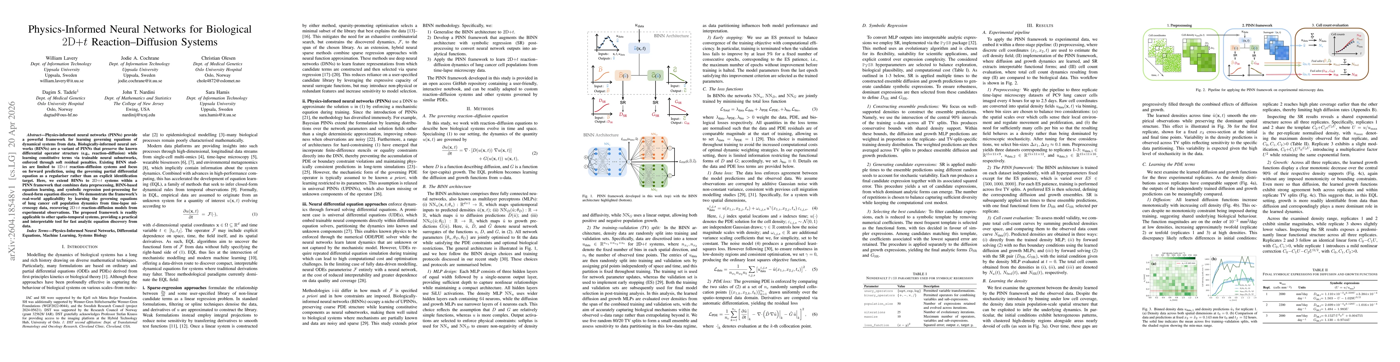 Thumbnail for Physics-Informed Neural Networks for Biological $2\mathrm{D}{+}t$ Reaction-Diffusion Systems