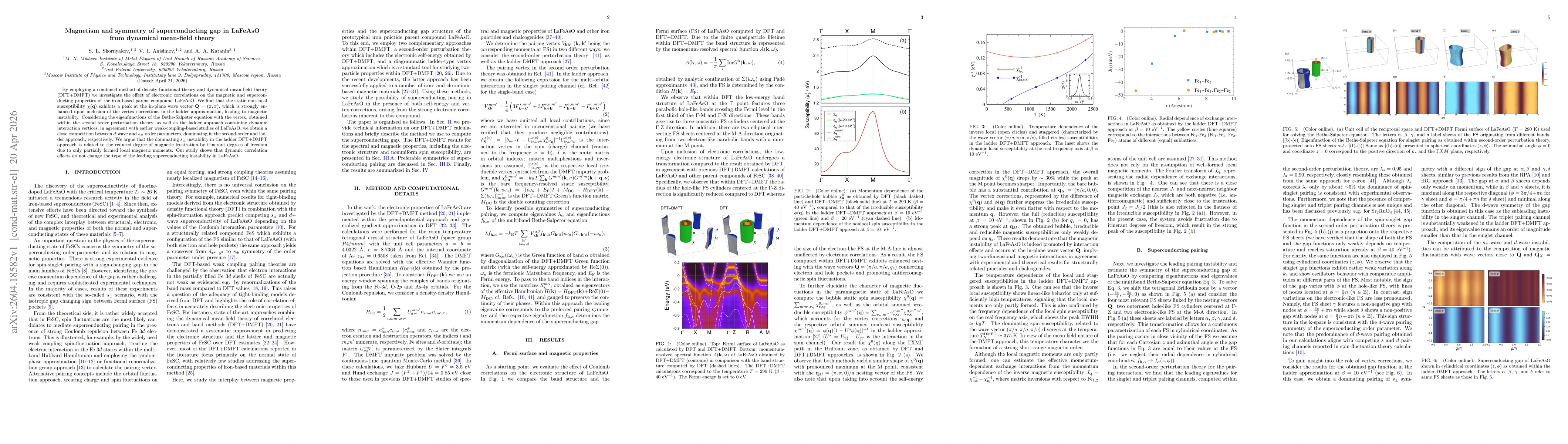 Thumbnail for Magnetism and symmetry of superconducting gap in LaFeAsO from dynamical mean-field theory