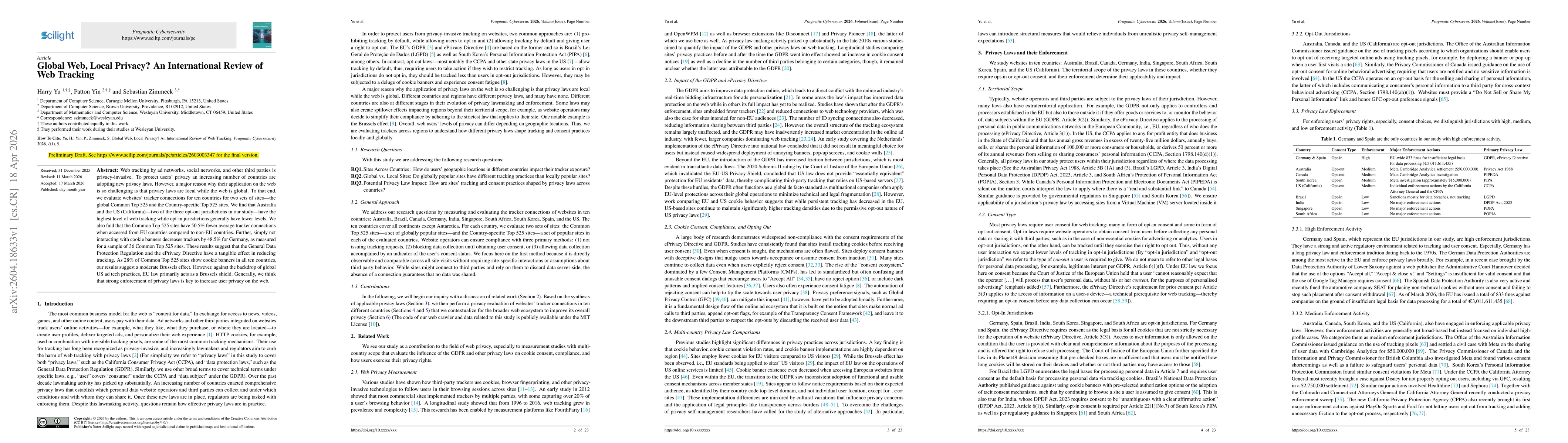 Thumbnail for Global Web, Local Privacy? An International Review of Web Tracking