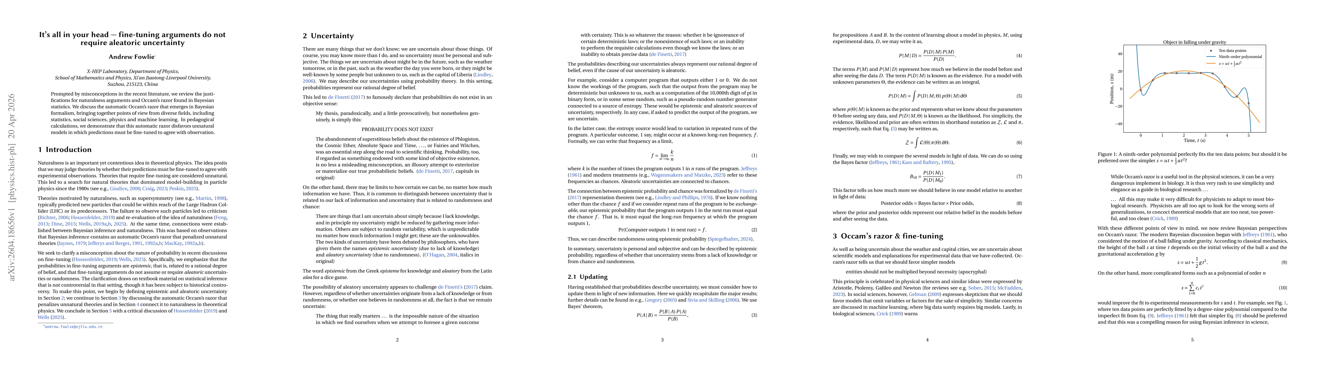 Thumbnail for It's all in your head -- fine-tuning arguments do not require aleatoric uncertainty