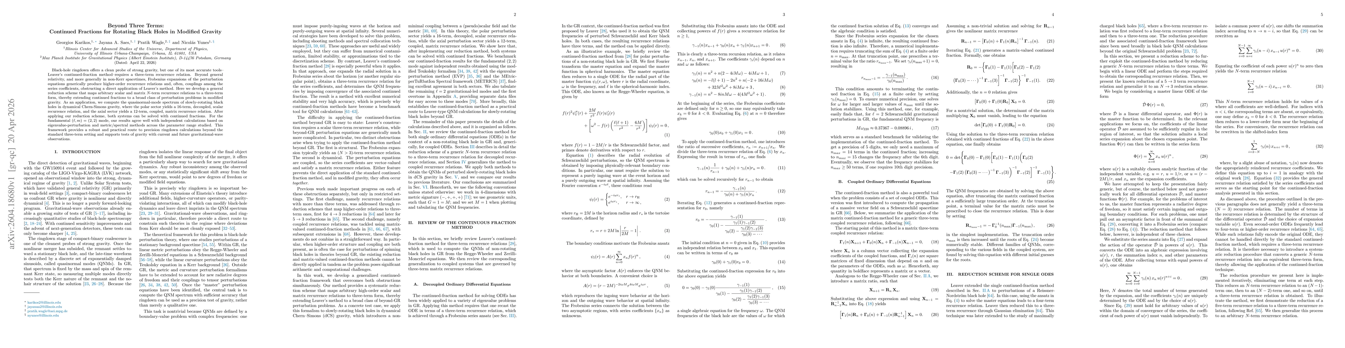 Thumbnail for Beyond Three Terms: Continued Fractions for Rotating Black Holes in Modified Gravity
