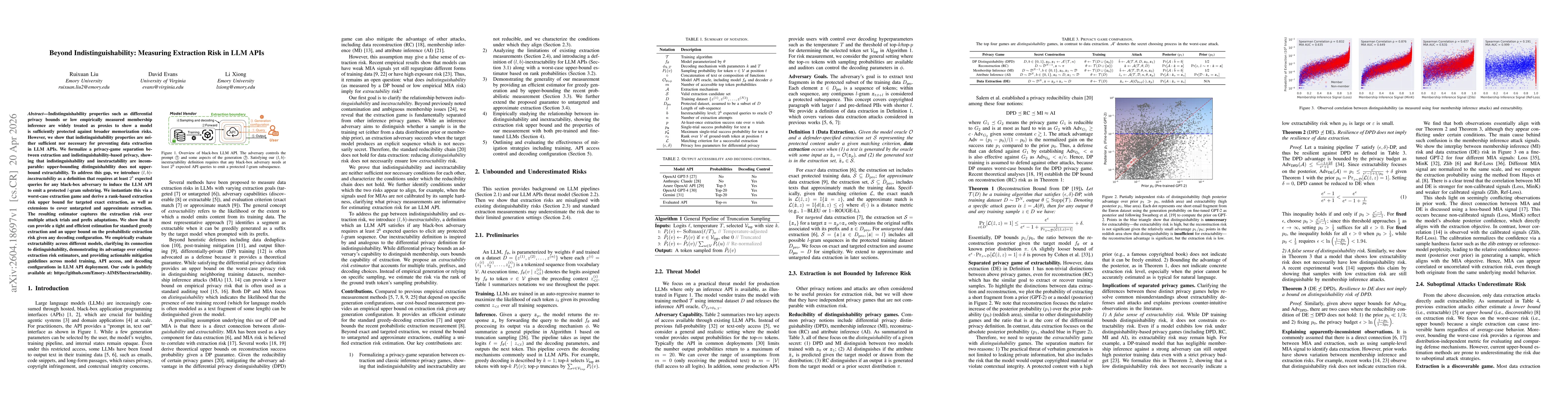 Thumbnail for Beyond Indistinguishability: Measuring Extraction Risk in LLM APIs