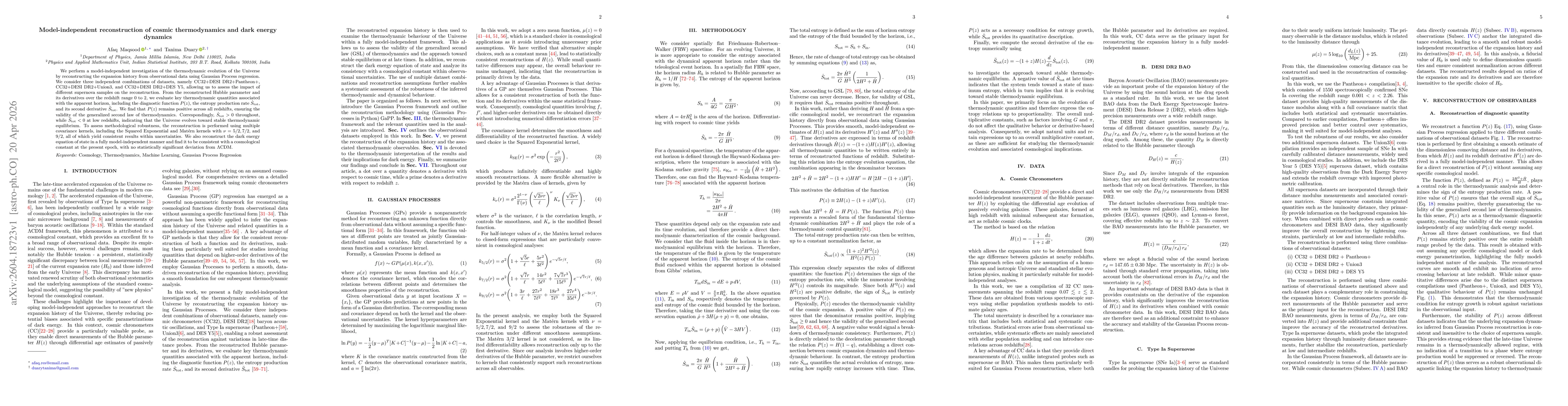 Thumbnail for Model-independent reconstruction of cosmic thermodynamics and dark energy dynamics