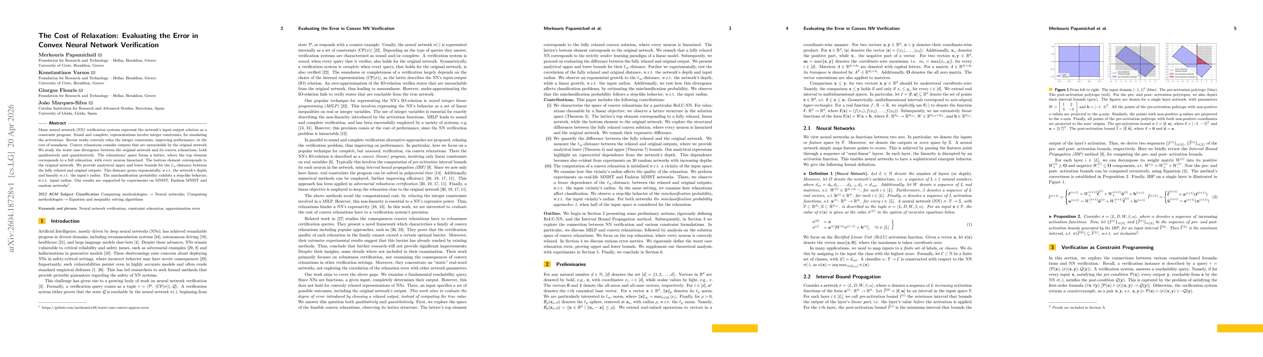 Thumbnail for The Cost of Relaxation: Evaluating the Error in Convex Neural Network Verification