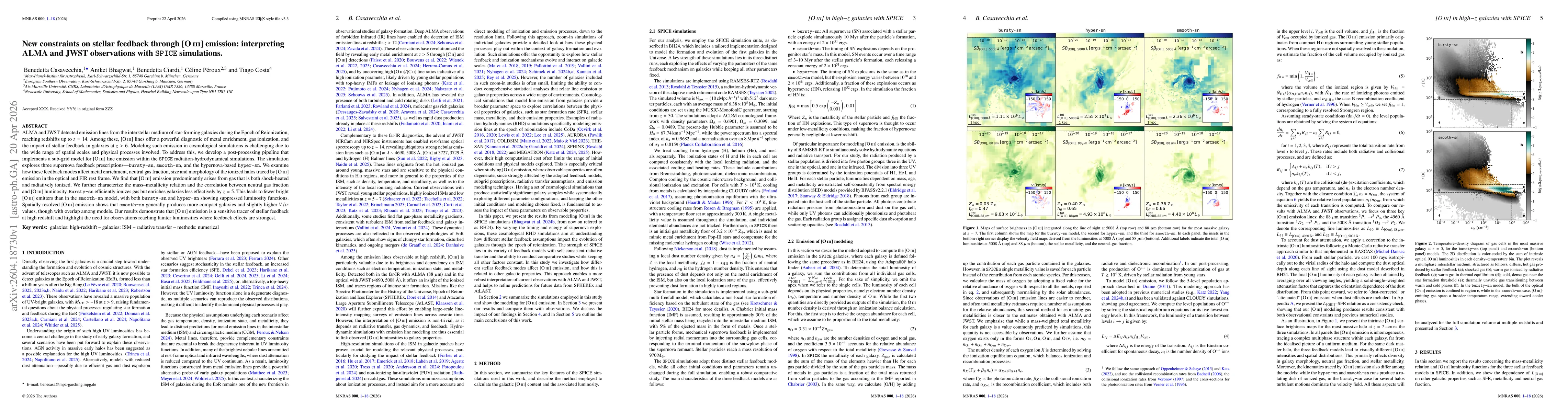 Thumbnail for New constraints on stellar feedback through [O III] emission: interpreting ALMA and JWST observations with SPICE simulations