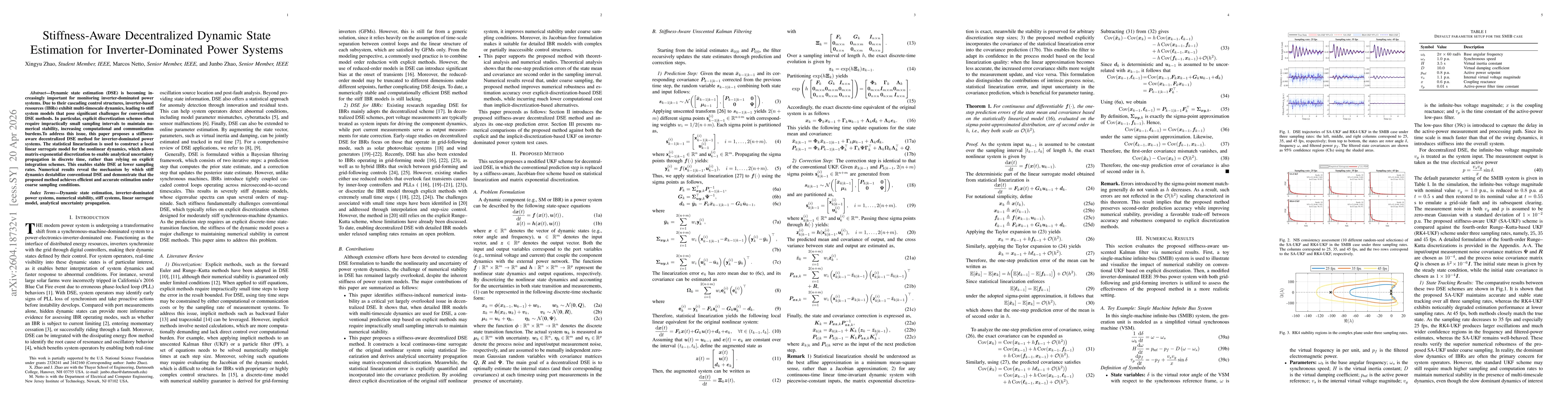 Thumbnail for Stiffness-Aware Decentralized Dynamic State Estimation for Inverter-Dominated Power Systems
