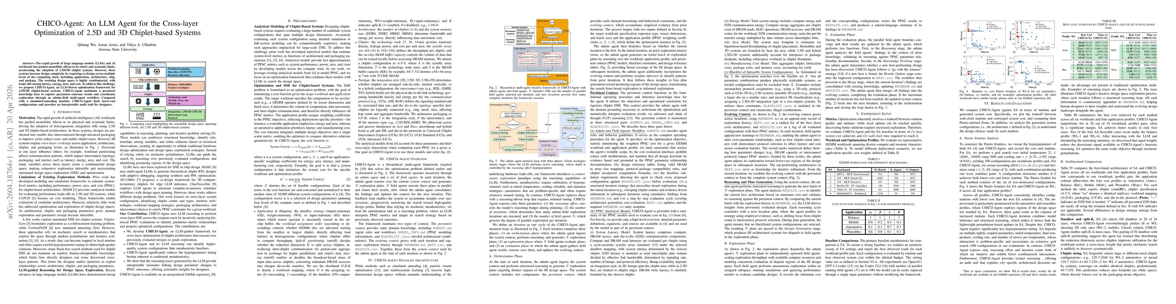 Thumbnail for CHICO-Agent: An LLM Agent for the Cross-layer Optimization of 2.5D and 3D Chiplet-based Systems