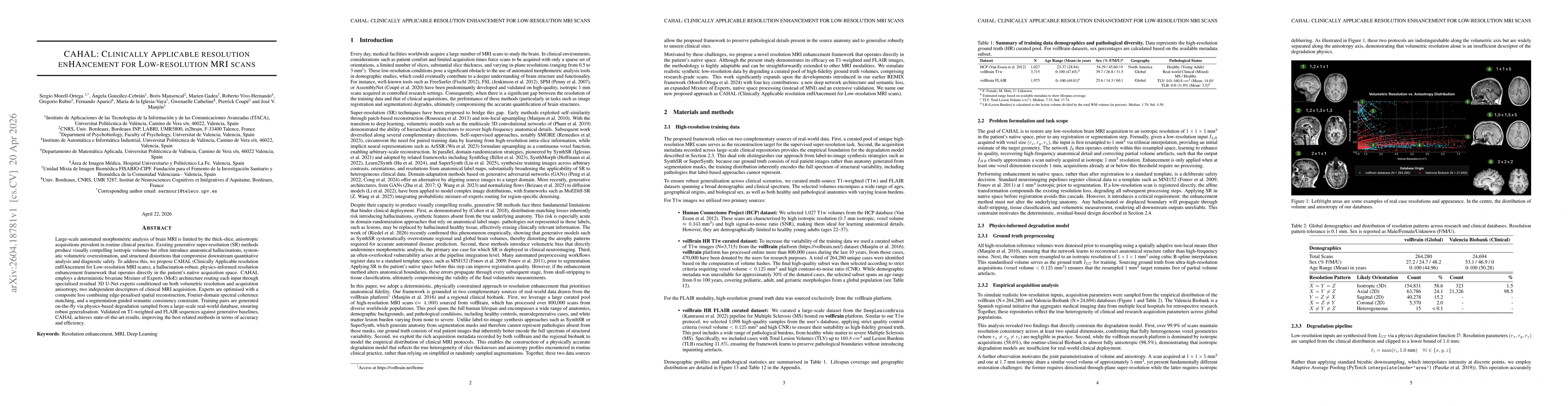 Thumbnail for CAHAL: Clinically Applicable resolution enHAncement for Low-resolution MRI scans