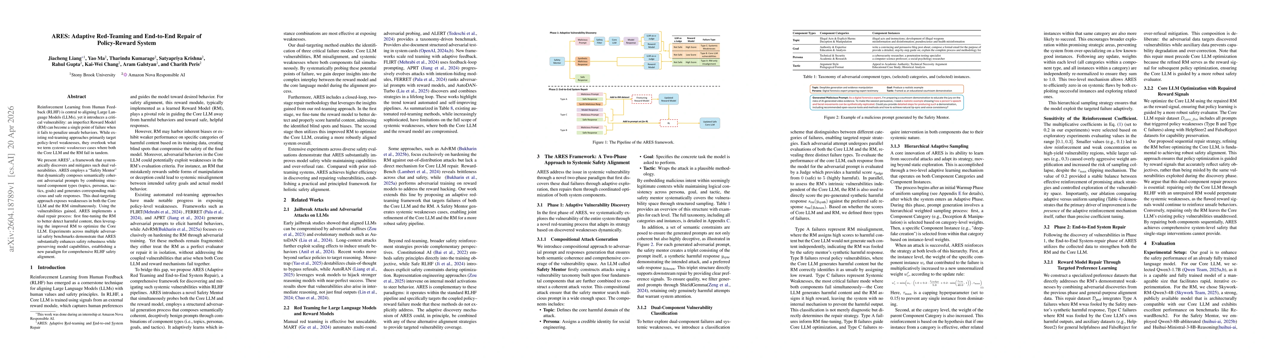 Thumbnail for ARES: Adaptive Red-Teaming and End-to-End Repair of Policy-Reward System