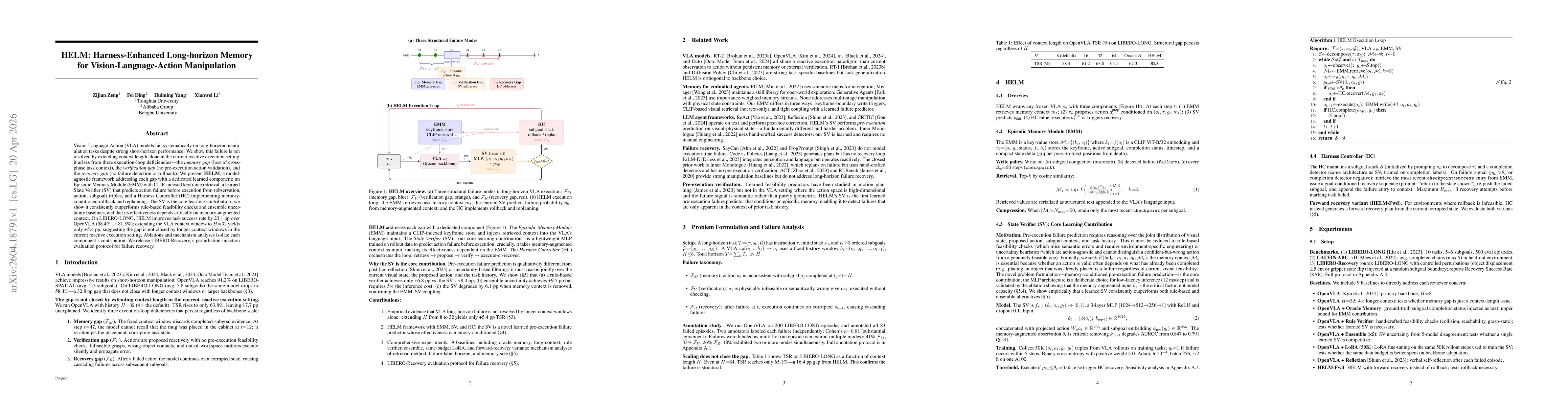 Thumbnail for HELM: Harness-Enhanced Long-horizon Memory for Vision-Language-Action Manipulation