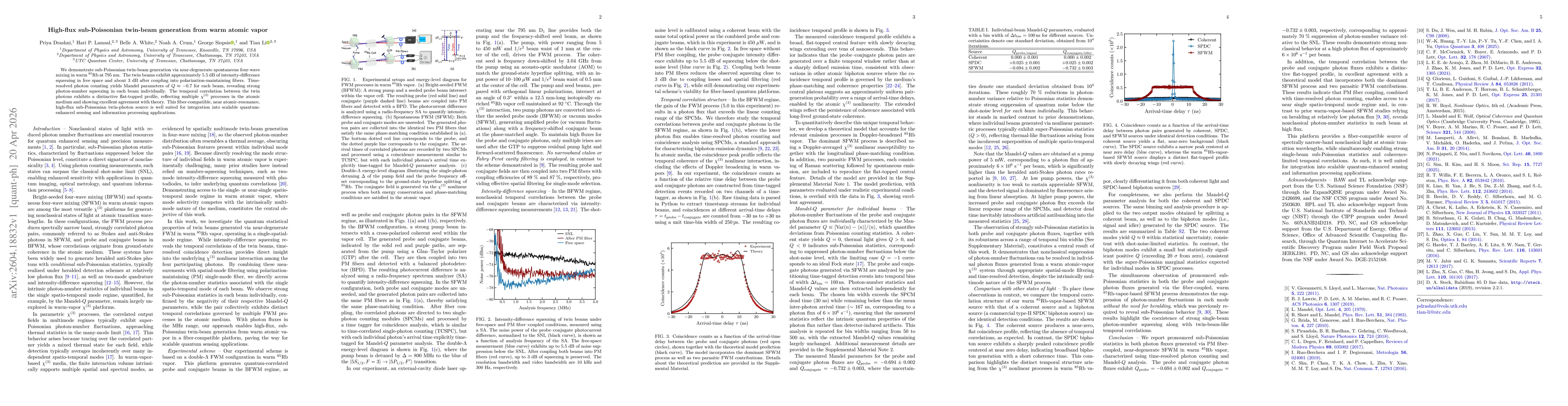 Thumbnail for High-flux sub-Poissonian twin-beam generation from warm atomic vapor