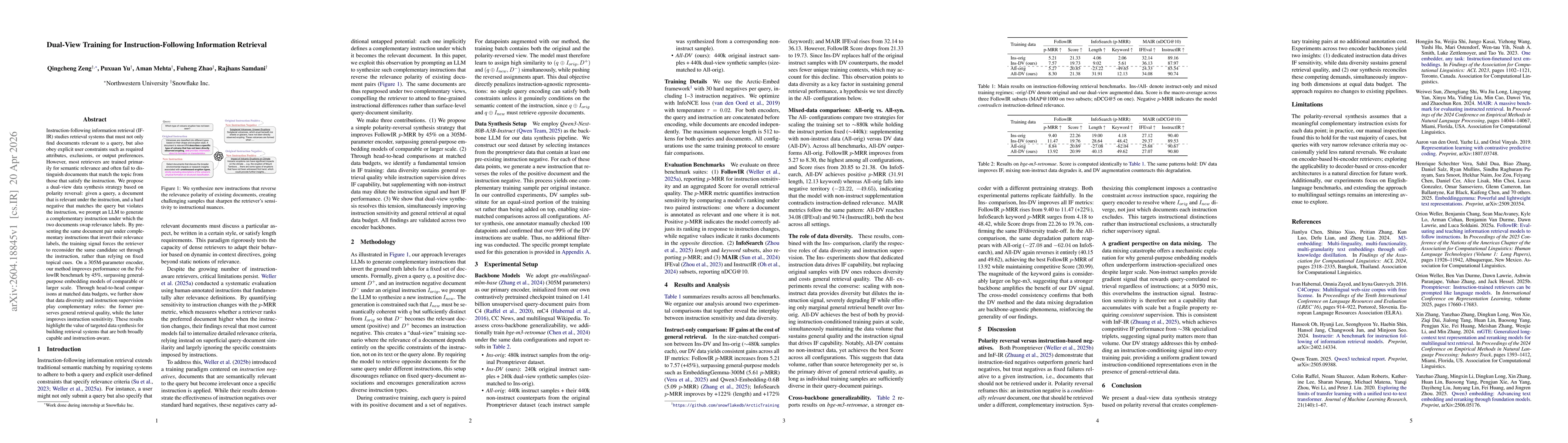 Thumbnail for Dual-View Training for Instruction-Following Information Retrieval