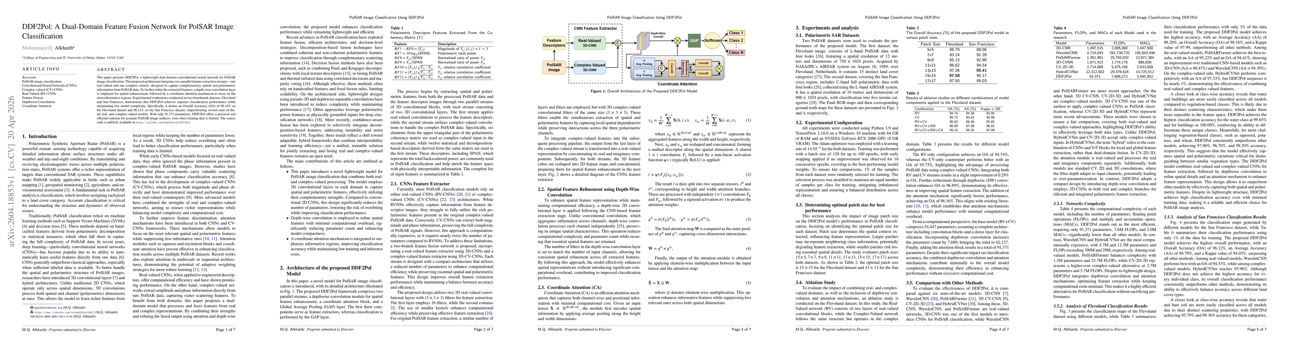 Thumbnail for DDF2Pol: A Dual-Domain Feature Fusion Network for PolSAR Image Classification