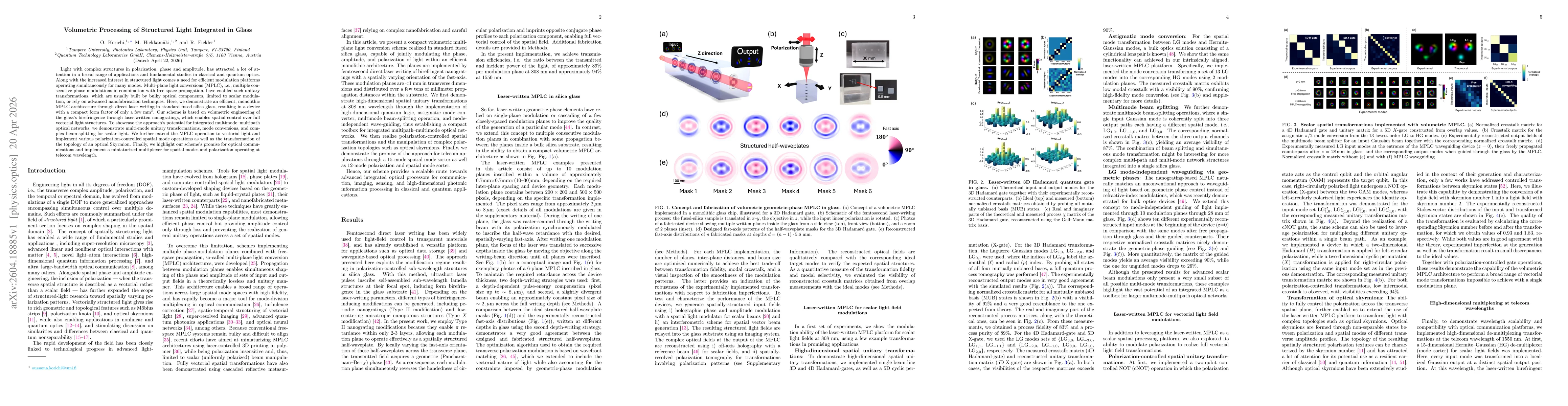 Thumbnail for Volumetric Processing of Structured Light Integrated in Glass