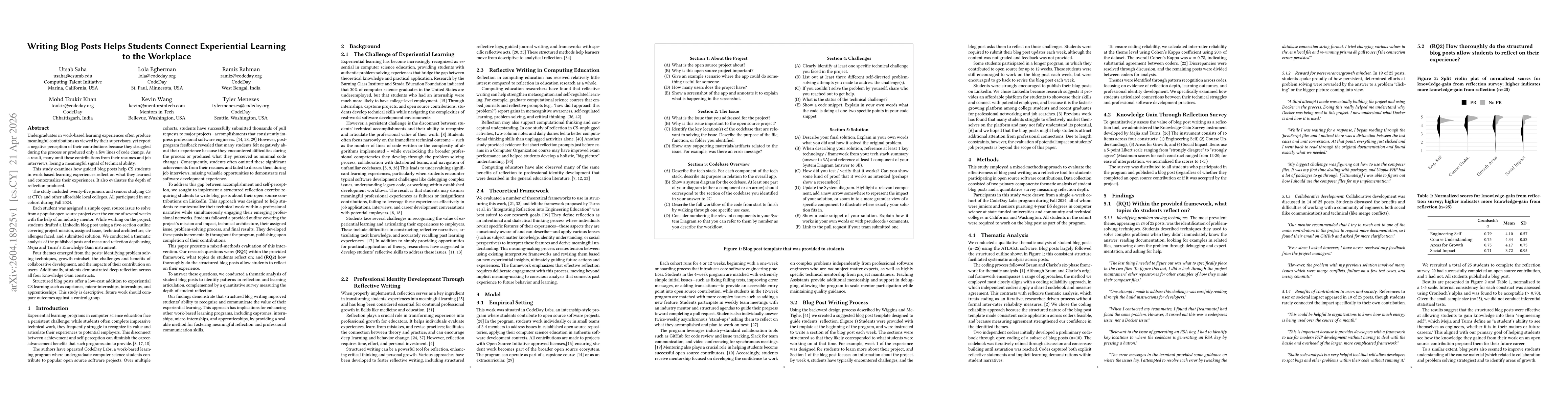 Thumbnail for Writing Blog Posts Helps Students Connect Experiential Learning to the Workplace