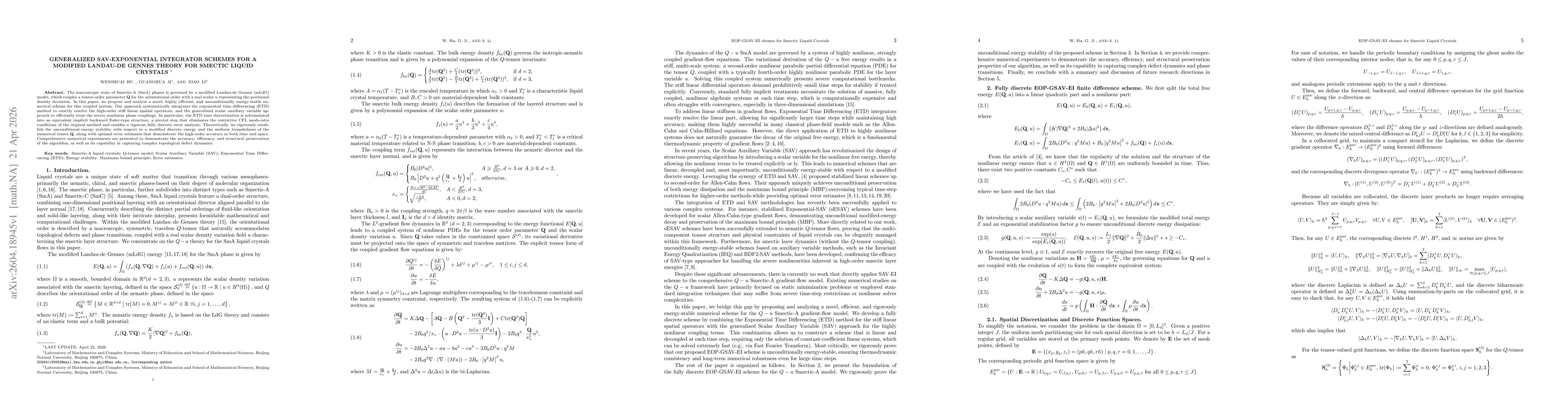 Thumbnail for Relaxed Generalized Scalar Auxiliary Variable Exponential Integrator for A Modified Landau-de Gennes Theory for Smectic Liquid Crystals