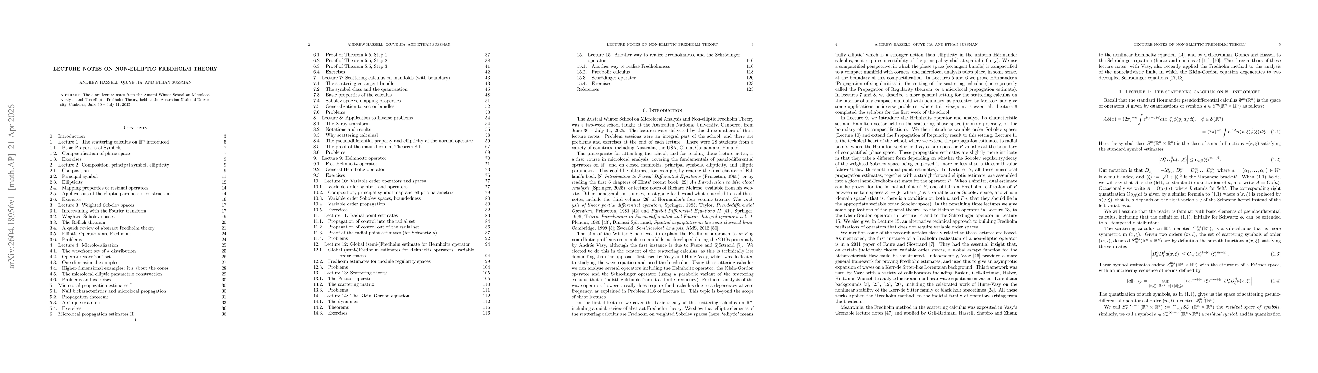 Thumbnail for Lecture notes on non-elliptic Fredholm theory