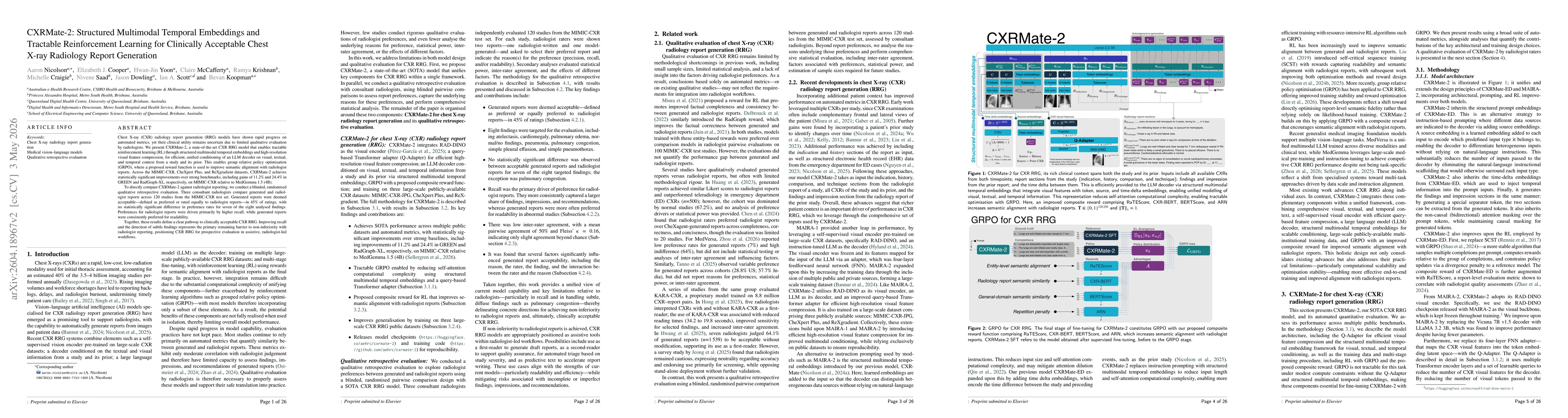 Thumbnail for Toward Clinically Acceptable Chest X-ray Report Generation: A Qualitative Retrospective Pilot Study of CXRMate-2