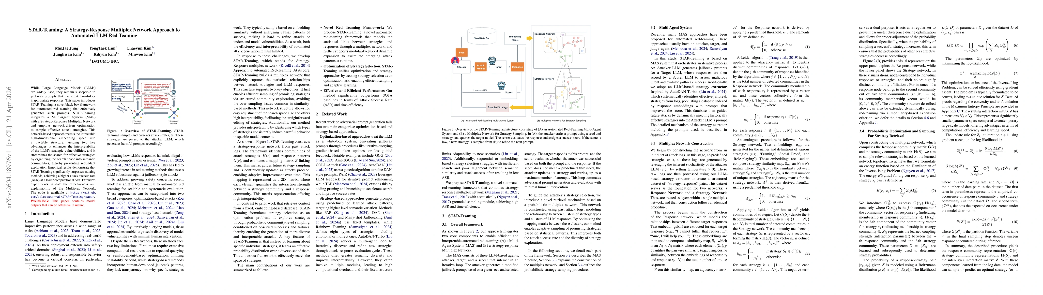 Thumbnail for STAR-Teaming: A Strategy-Response Multiplex Network Approach to Automated LLM Red Teaming
