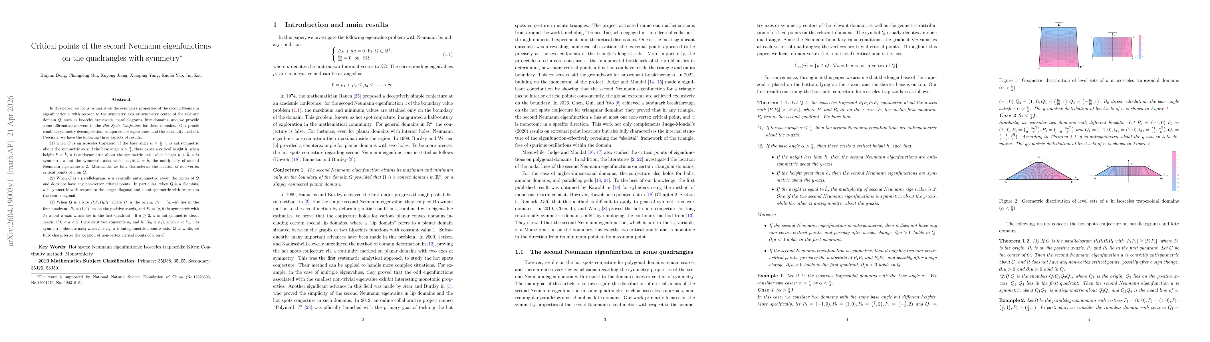 Thumbnail for Critical points of the second Neumann eigenfunctions on the quadrangles with symmetry
