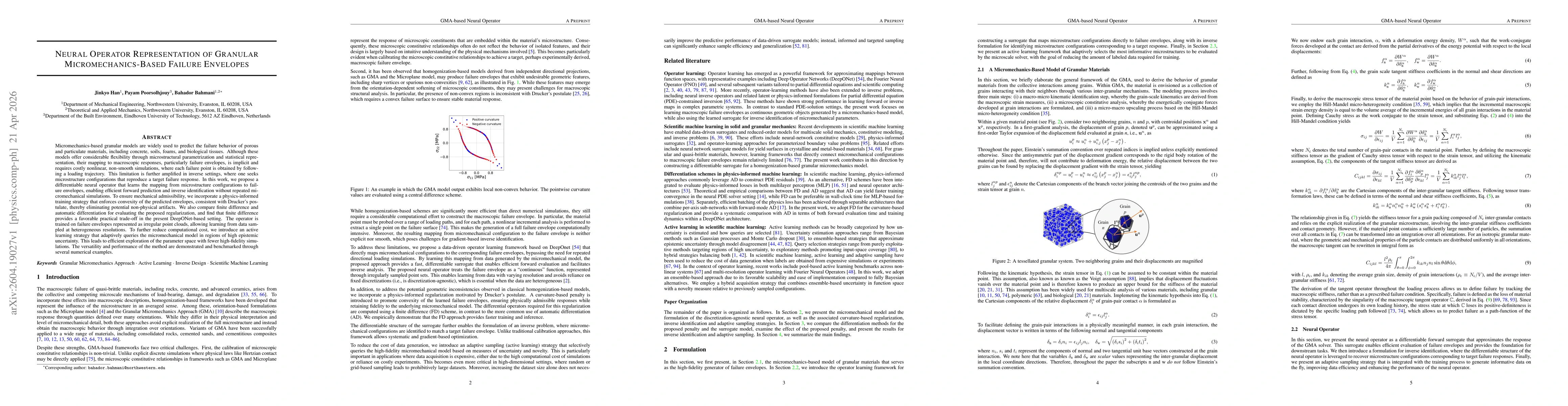Thumbnail for Neural Operator Representation of Granular Micromechanics-based Failure Envelope