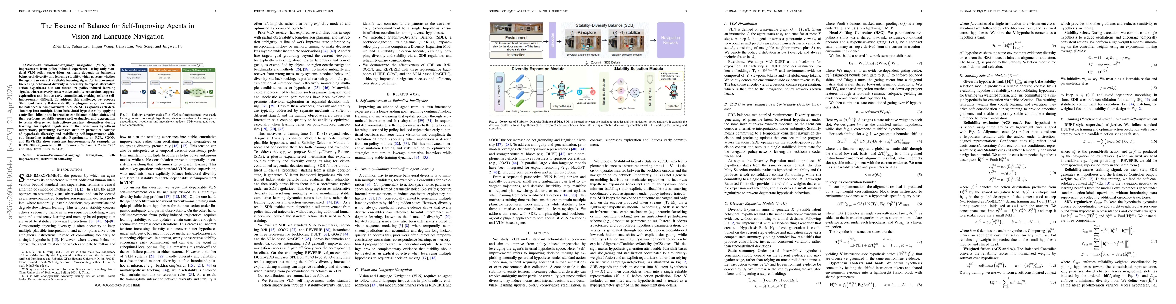 Thumbnail for The Essence of Balance for Self-Improving Agents in Vision-and-Language Navigation