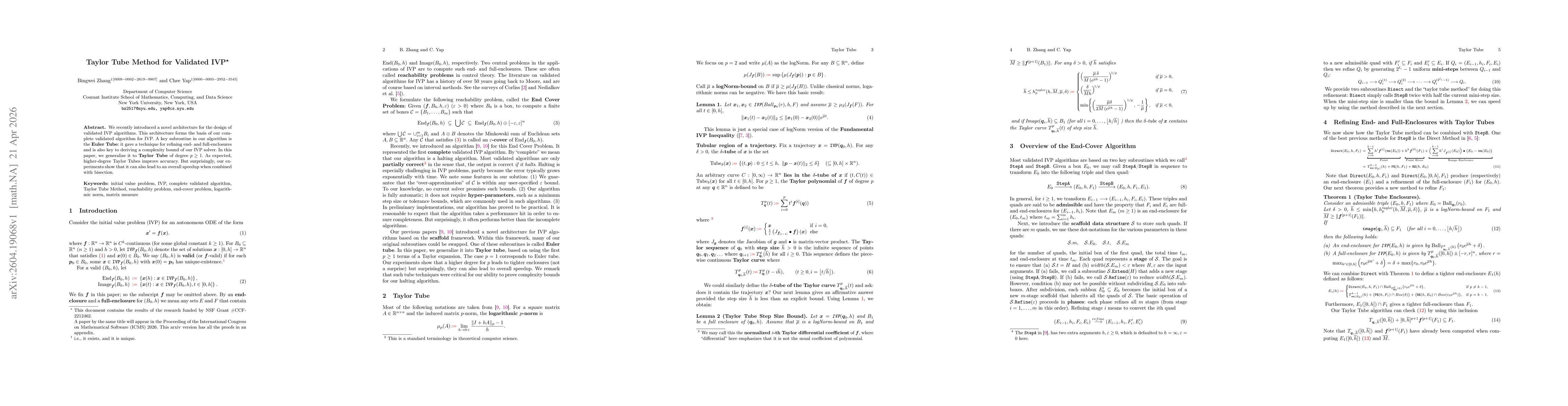 Thumbnail for Taylor Tube Method for Validated IVP