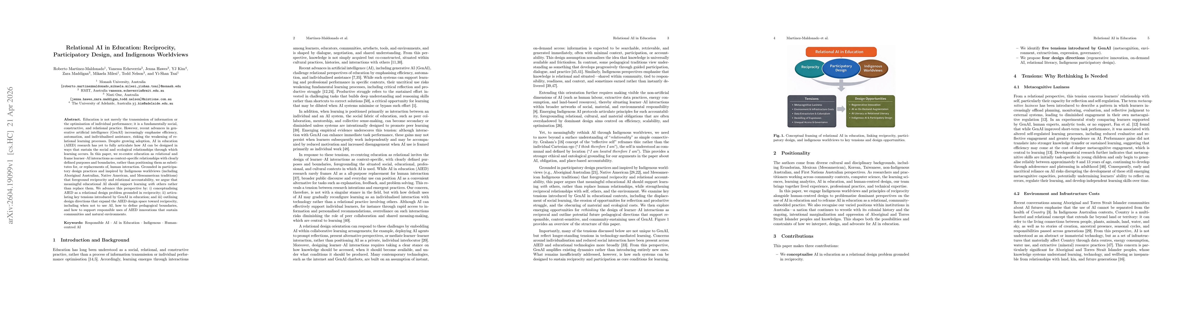 Thumbnail for Relational AI in Education: Reciprocity, Participatory Design, and Indigenous Worldviews