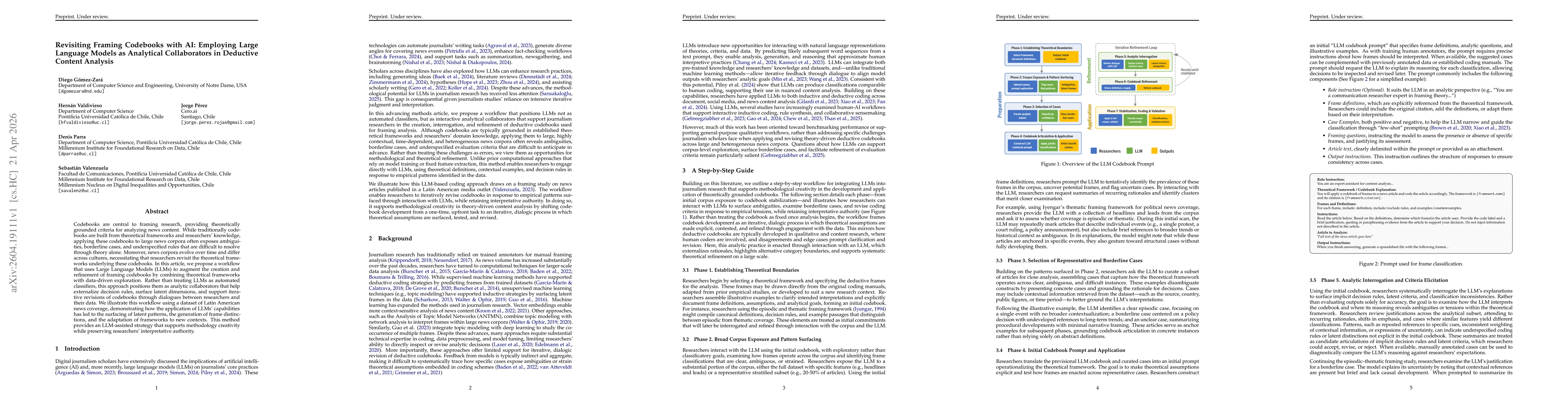 Thumbnail for Revisiting Framing Codebooks with AI: Employing Large Language Models as Analytical Collaborators in Deductive Content Analysis