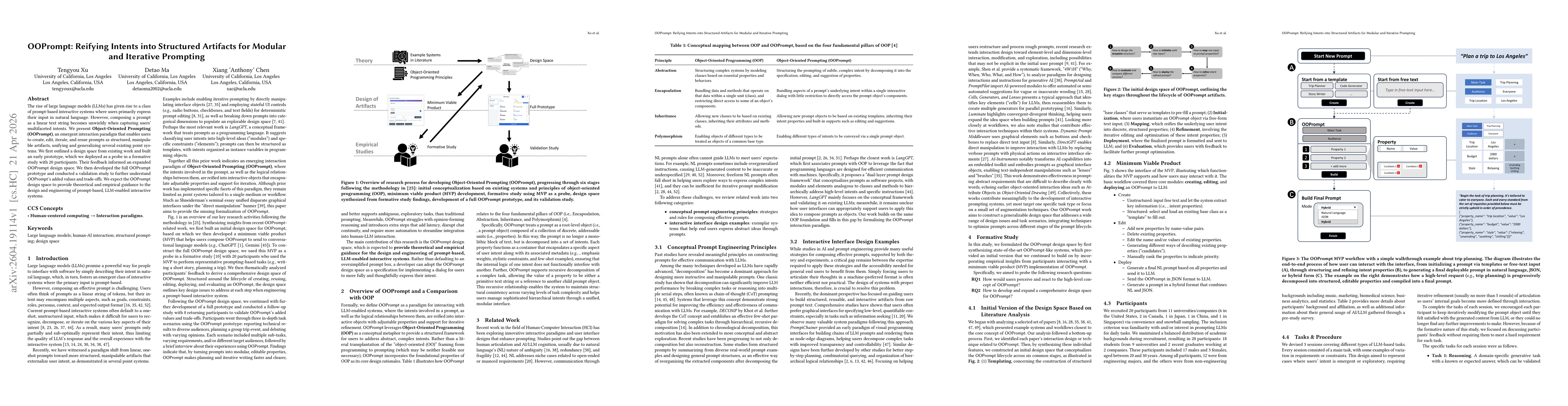 Thumbnail for OOPrompt: Reifying Intents into Structured Artifacts for Modular and Iterative Prompting