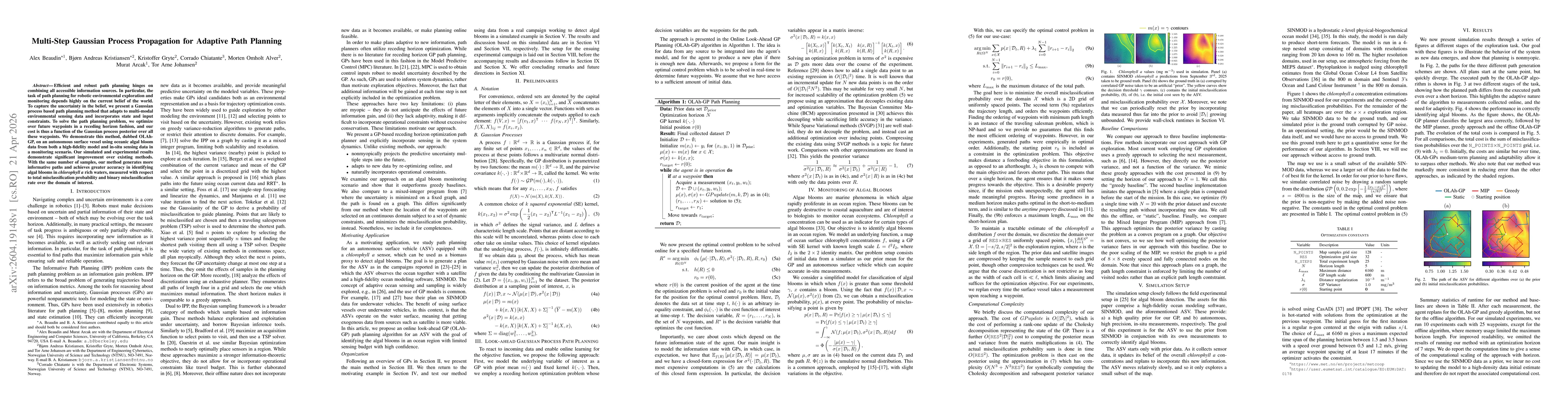 Thumbnail for Multi-Step Gaussian Process Propagation for Adaptive Path Planning