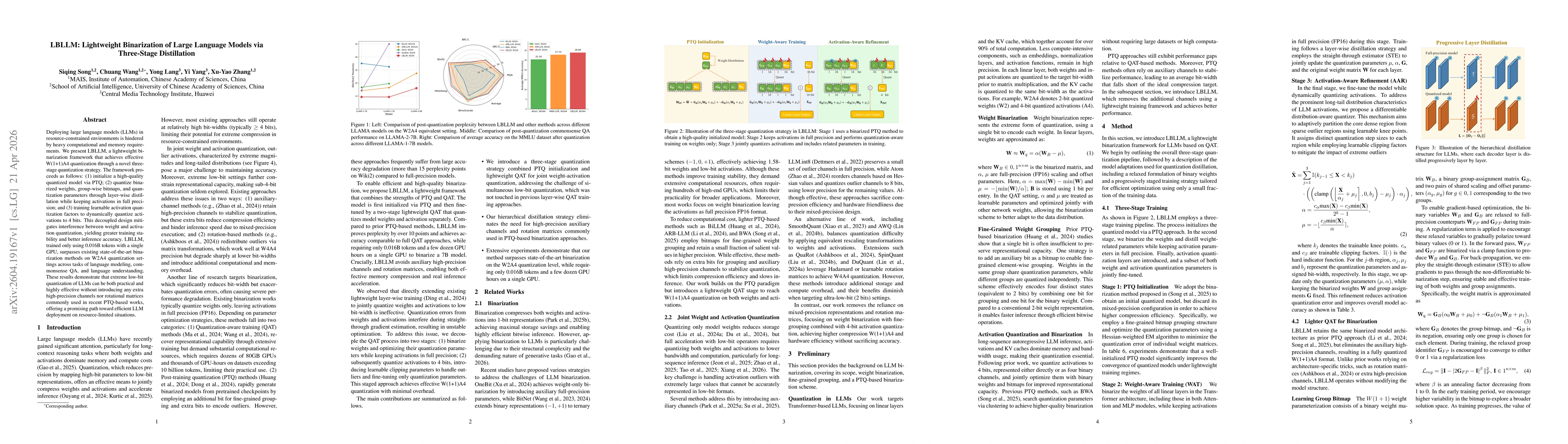 Thumbnail for LBLLM: Lightweight Binarization of Large Language Models via Three-Stage Distillation