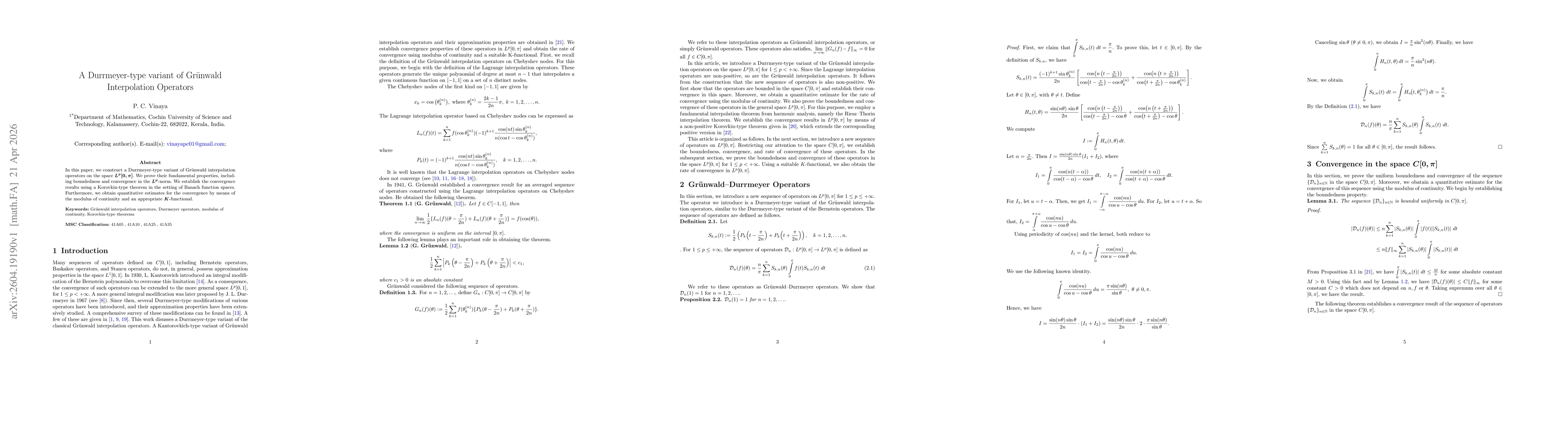 Thumbnail for A Durrmeyer-type variant of Grünwald Interpolation Operators