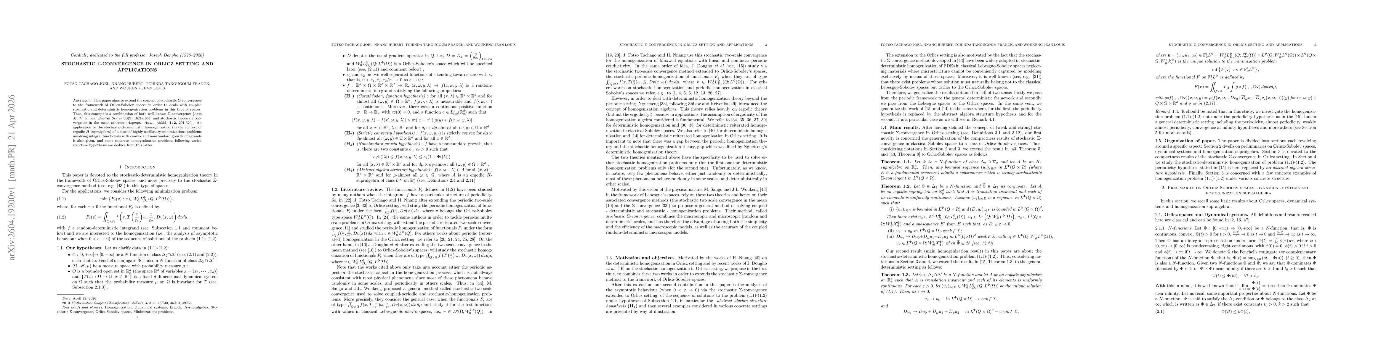 Thumbnail for Stochastic $Σ$-convergence in Orlicz setting and Applications