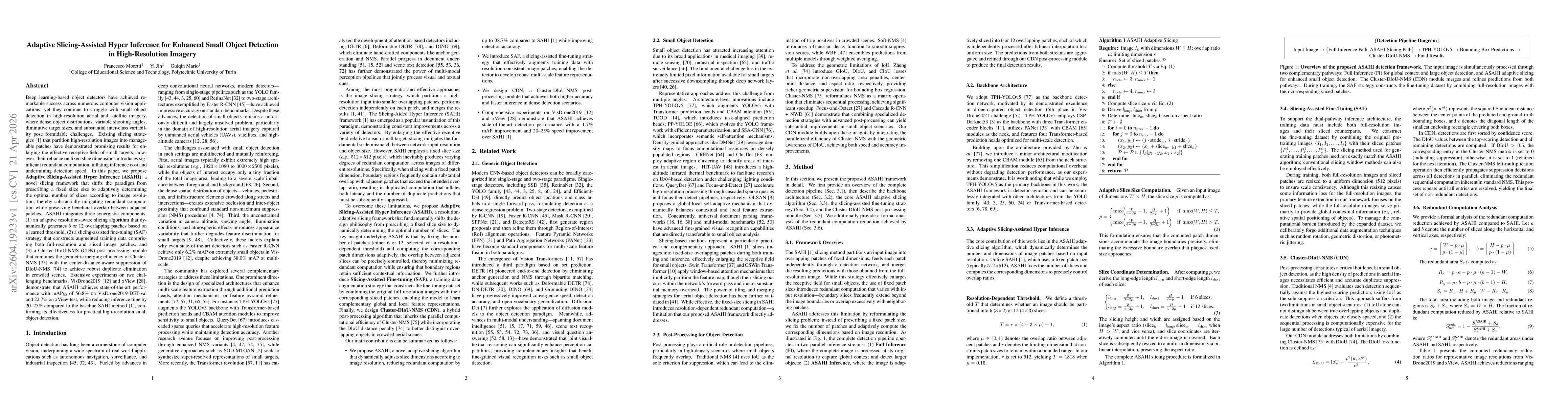 Thumbnail for Adaptive Slicing-Assisted Hyper Inference for Enhanced Small Object Detection in High-Resolution Imagery