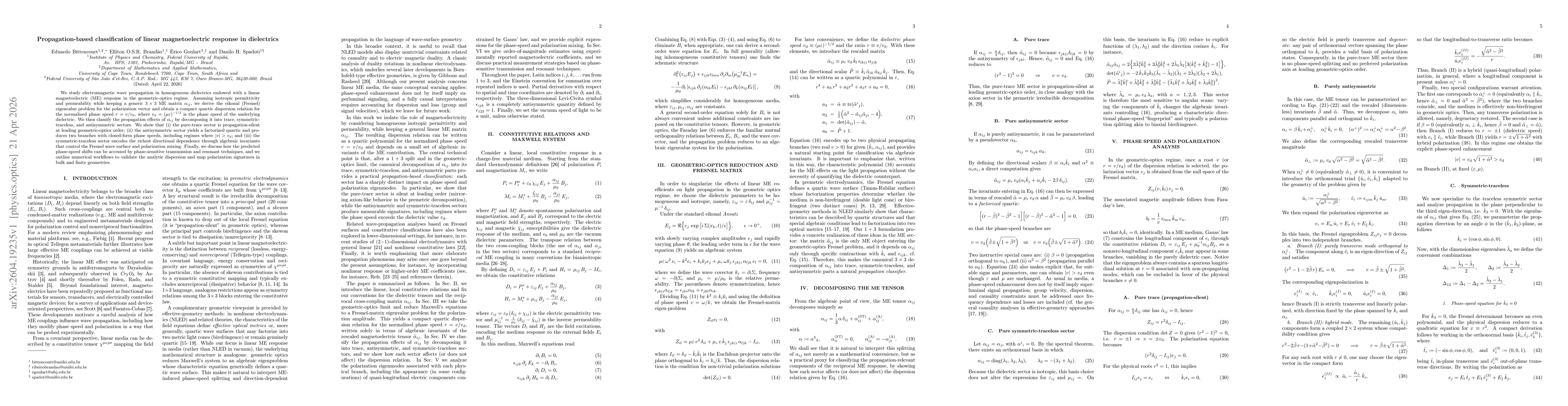 Thumbnail for Propagation-based classification of linear magnetoelectric response in dielectrics
