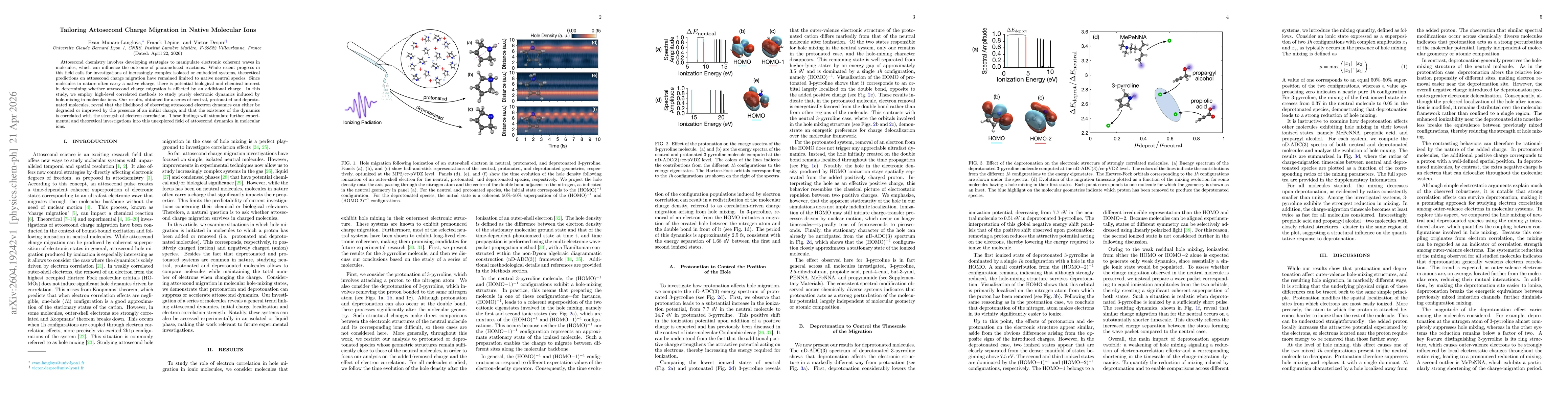 Thumbnail for Tailoring Attosecond Charge Migration in Native Molecular Ions