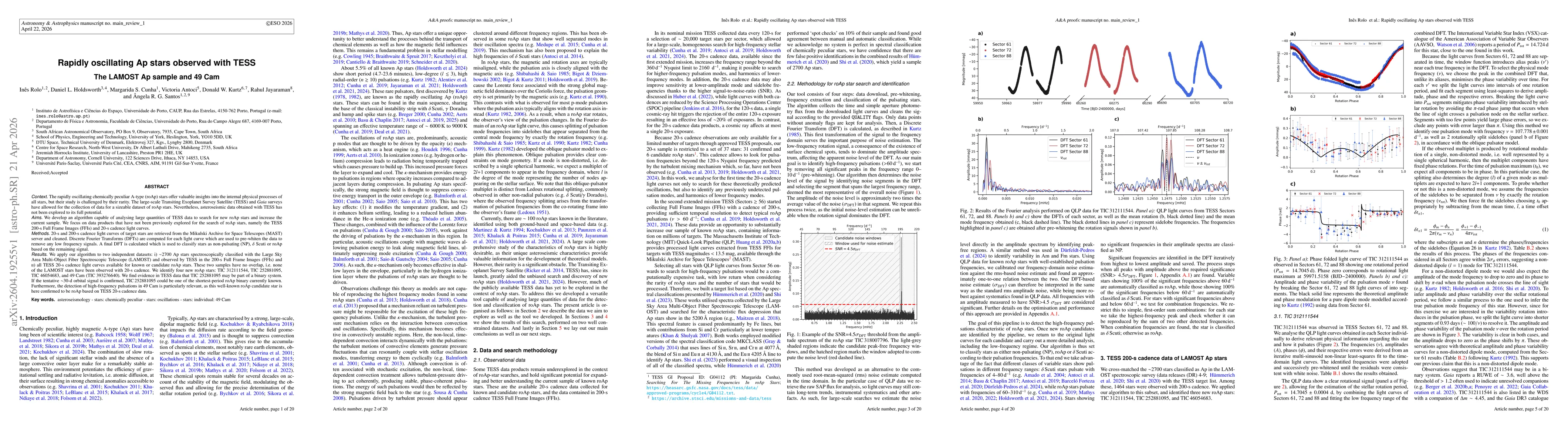 Thumbnail for Rapidly oscillating Ap stars observed with TESS. The LAMOST Ap sample and 49 Cam
