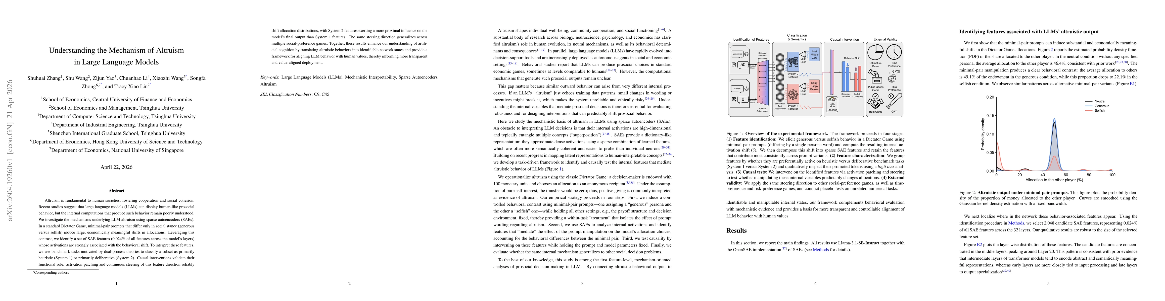 Thumbnail for Understanding the Mechanism of Altruism in Large Language Models
