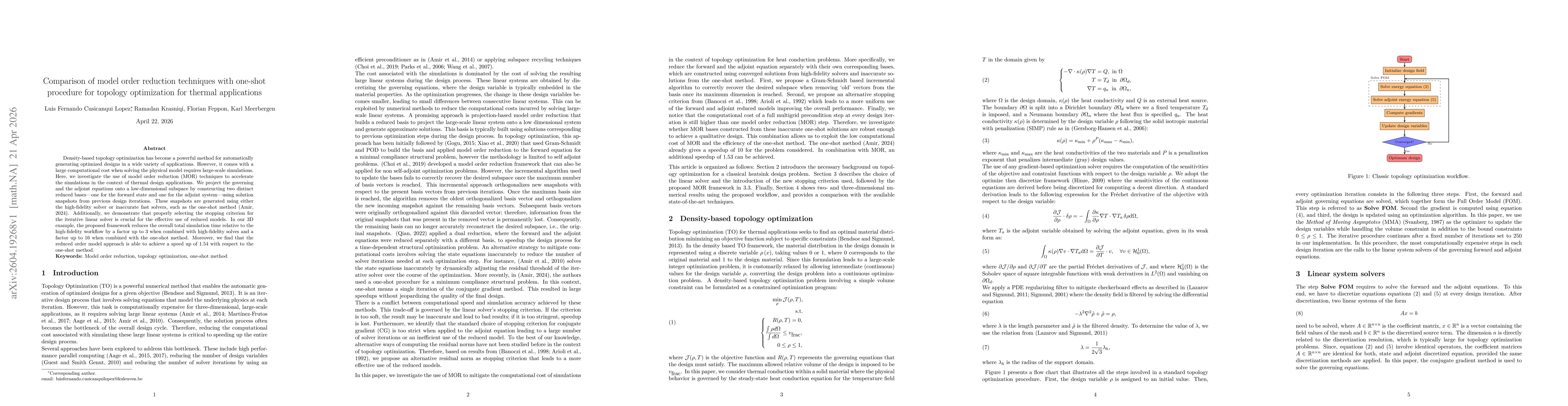 Thumbnail for Comparison of model order reduction techniques with one-shot procedure for topology optimization for thermal applications