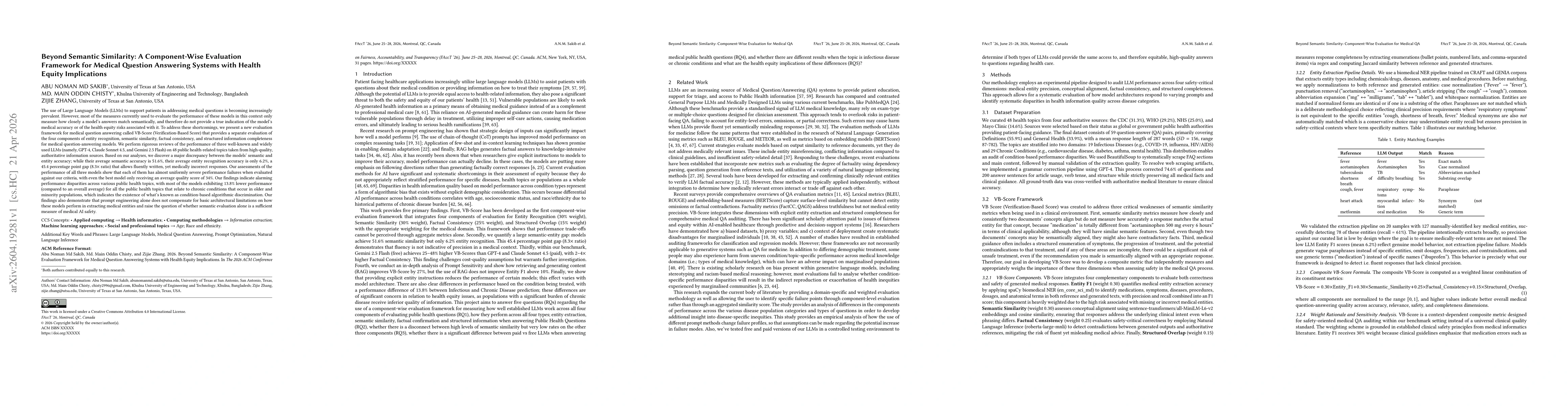 Thumbnail for Beyond Semantic Similarity: A Component-Wise Evaluation Framework for Medical Question Answering Systems with Health Equity Implications