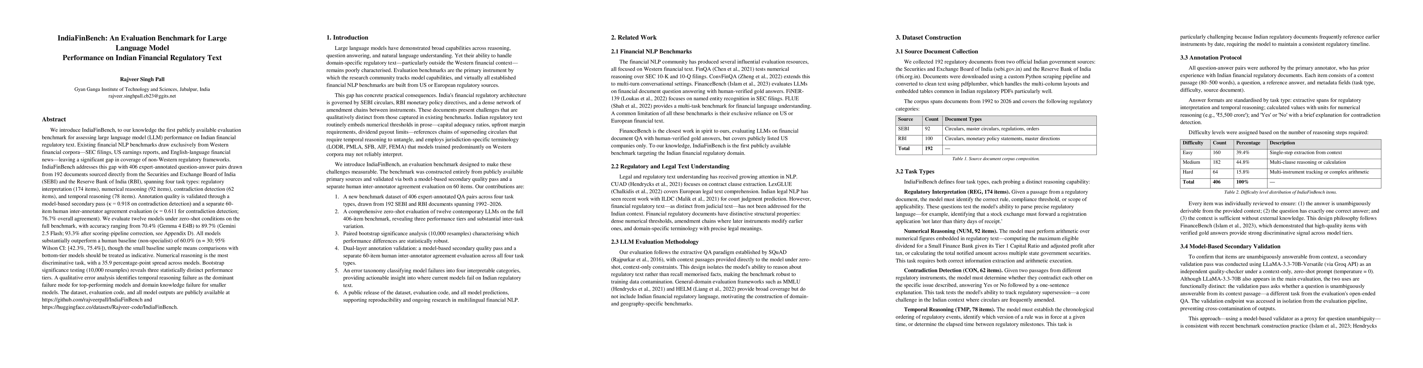 Thumbnail for IndiaFinBench: An Evaluation Benchmark for Large Language Model Performance on Indian Financial Regulatory Text